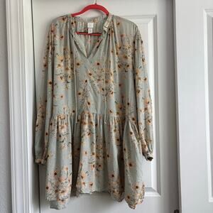 H & M Women’s Lightweight Flowy Babydoll Dress Sz 8 Sunflower Boho